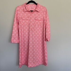 Vineyard Vines Pink Geometric Long Sleeve Dress